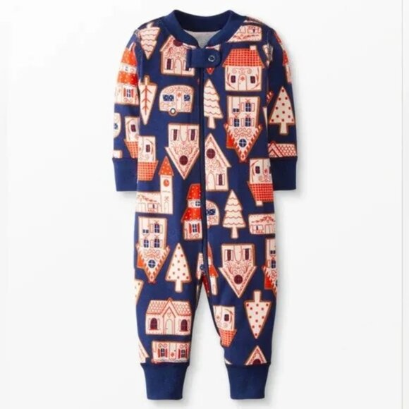 Hanna Andersson Gingerbread Village One-Piece Pajamas, Size 3T - Picture 1 of 5